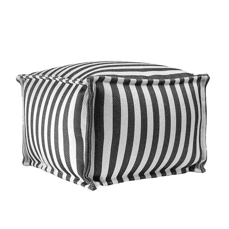 Striped Outdoor Pouf>Kirklands Home Outlet