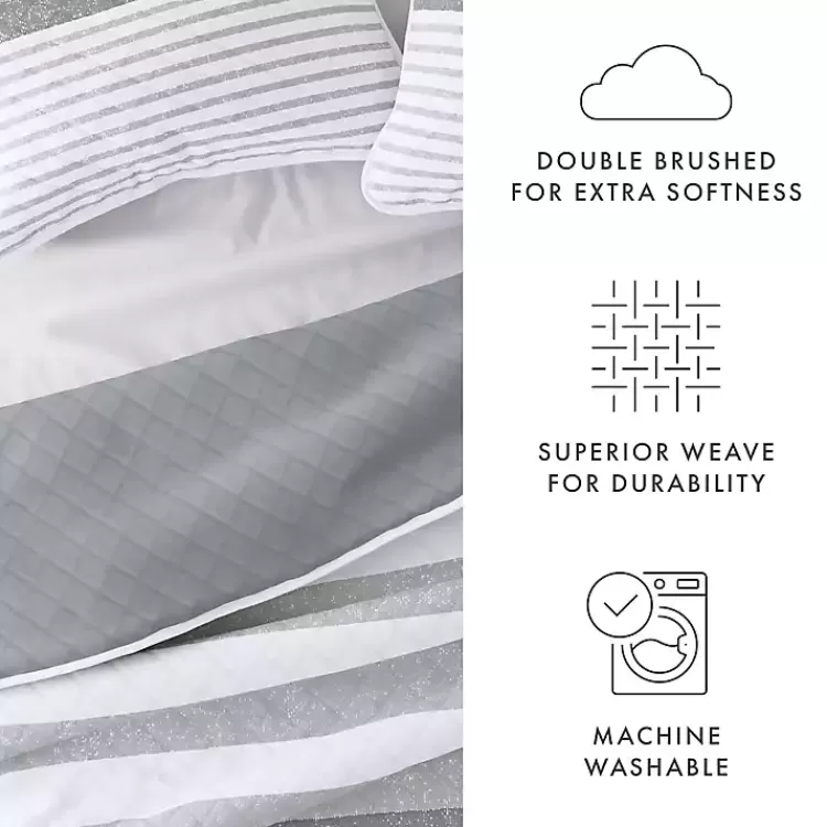 gray_striped_reversible_pc_twin_quilt_set_6.webp Gray Striped Reversible 2-pc. Twin Quilt Set>Kirklands Home Cheap
