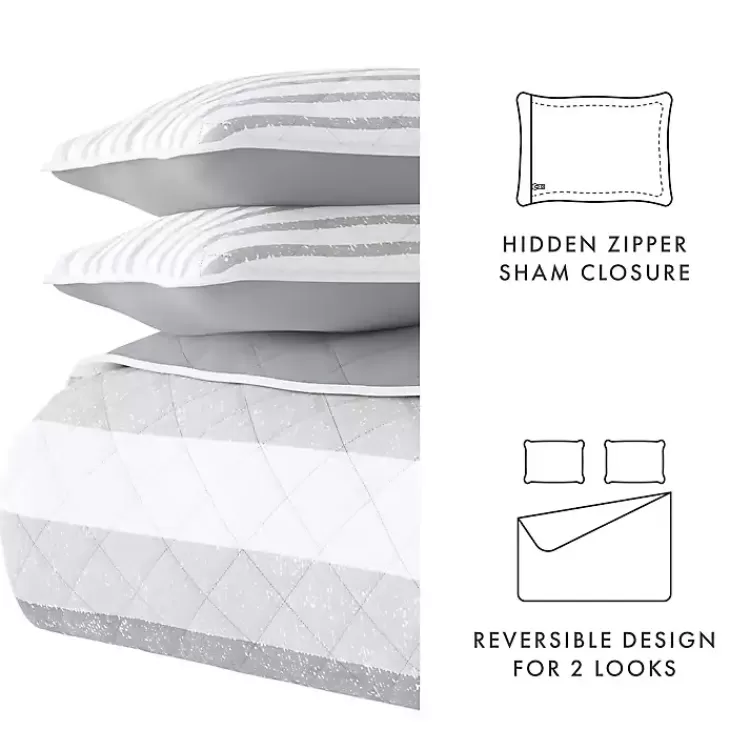 gray_striped_reversible_pc_twin_quilt_set_7.webp Gray Striped Reversible 2-pc. Twin Quilt Set>Kirklands Home Cheap