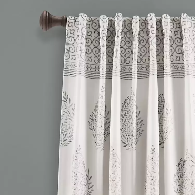 Gray Teardrop Leaves Curtain Panel Set, 95 in.>Kirklands Home Hot