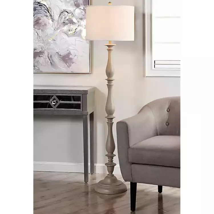 Gray Traditional Spindle Floor Lamp>Kirklands Home Clearance