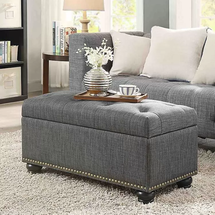 Tufted Jess Storage Ottoman Bench>Kirklands Home Cheap