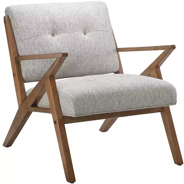 Tufted Pecan Wood Mid-Century Modern Armchair>Kirklands Home Cheap
