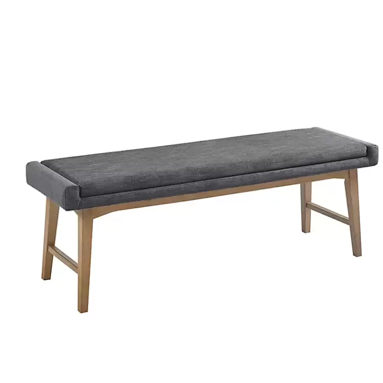 Upholstered and Wood Legs Bench>Kirklands Home Online
