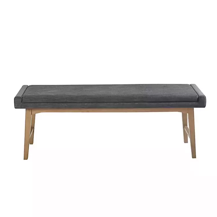 gray_upholstered_and_wood_legs_bench_2.webp Upholstered and Wood Legs Bench>Kirklands Home Online