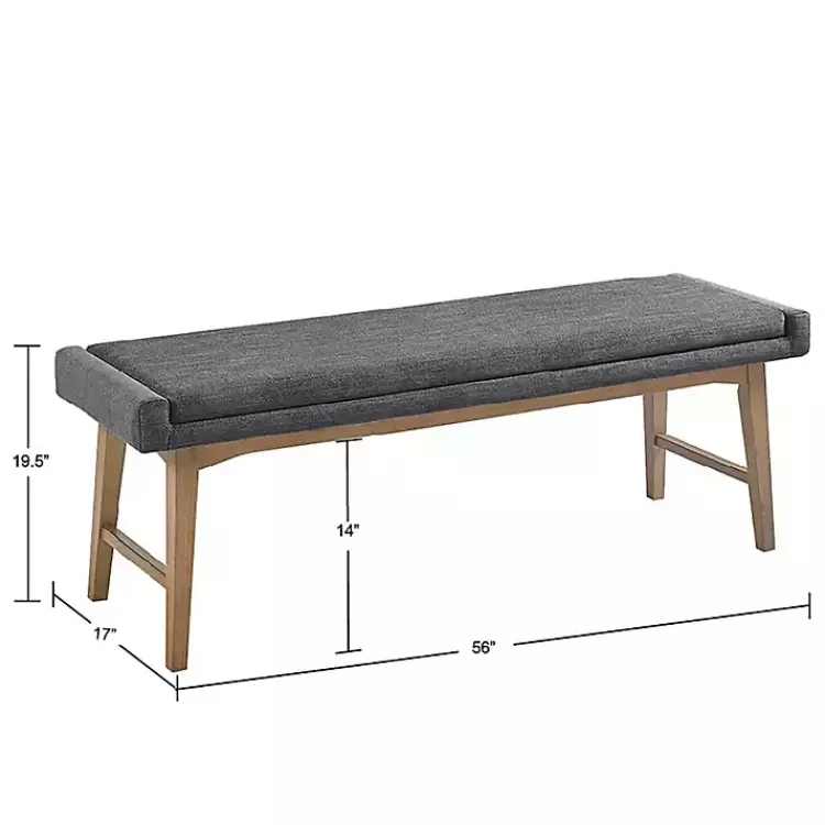 gray_upholstered_and_wood_legs_bench_6.webp Upholstered and Wood Legs Bench>Kirklands Home Online