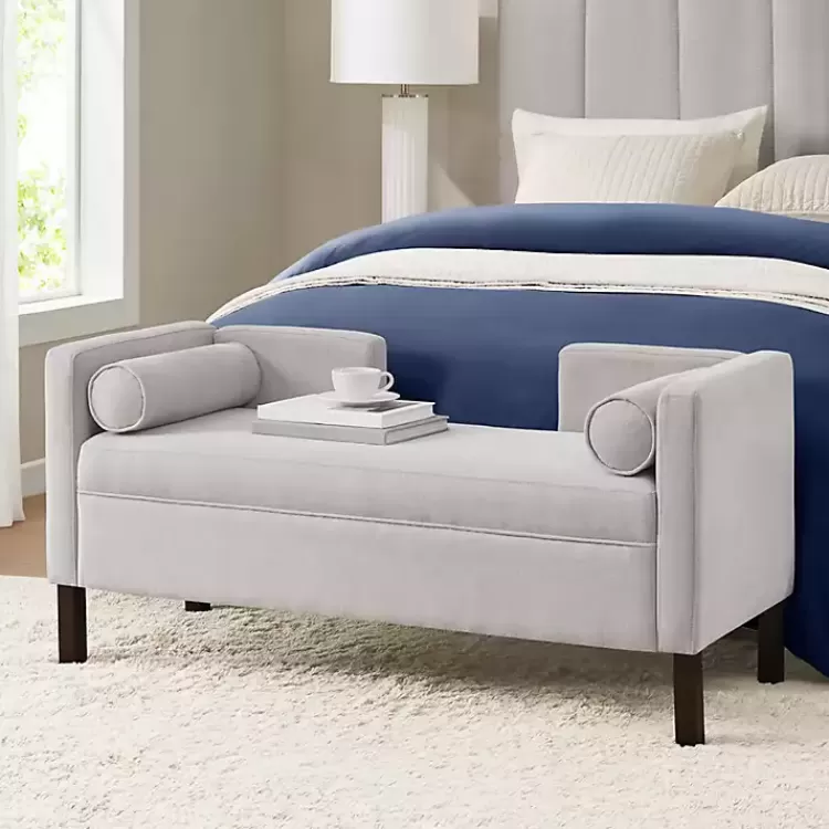 Upholstered Modern Split Back Bench>Kirklands Home Shop