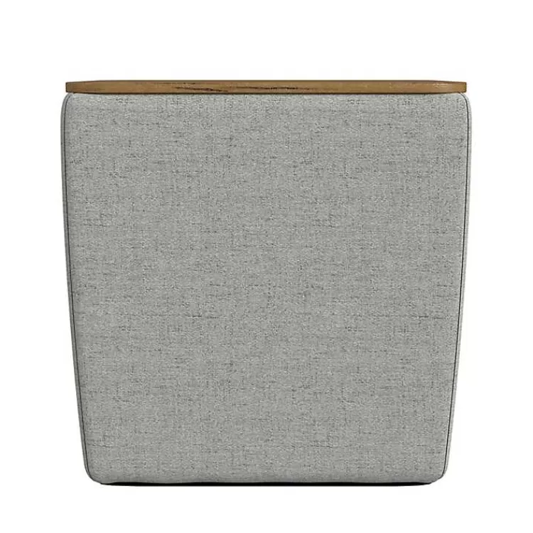 Upholstered Storage Ottoman with Wood Lid>Kirklands Home Cheap