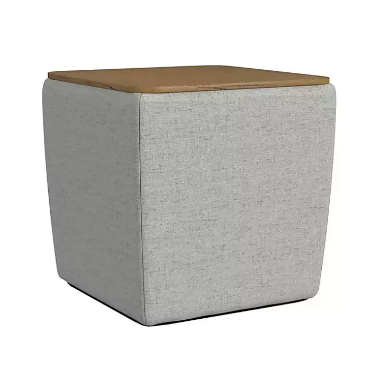 Upholstered Storage Ottoman with Wood Lid>Kirklands Home Cheap