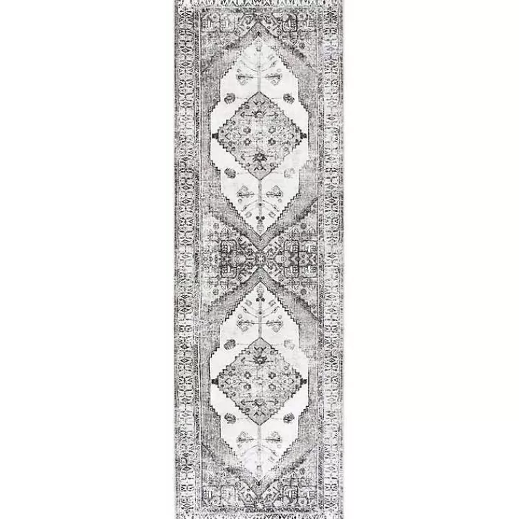 Gray Vintage Medallion Washable Runner>Kirklands Home Cheap