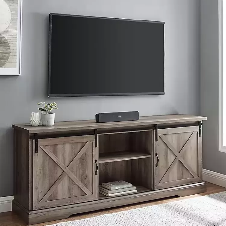 Wash Sliding Barn Door TV Stand>Kirklands Home Discount