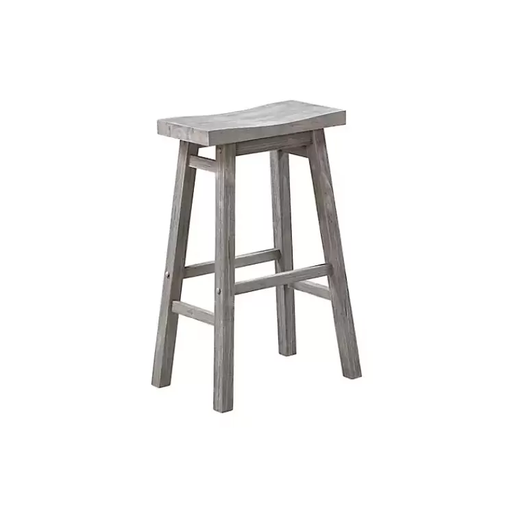 gray_wire_brush_saddle_bar_stools_set_of__2.webp Wire Brush Saddle Bar Stools, Set of 2>Kirklands Home Clearance