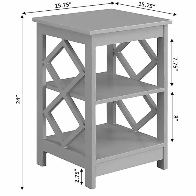 gray_wood_diamond_tier_accent_table_4.webp Wood Diamond 2-Tier Accent Table>Kirklands Home New