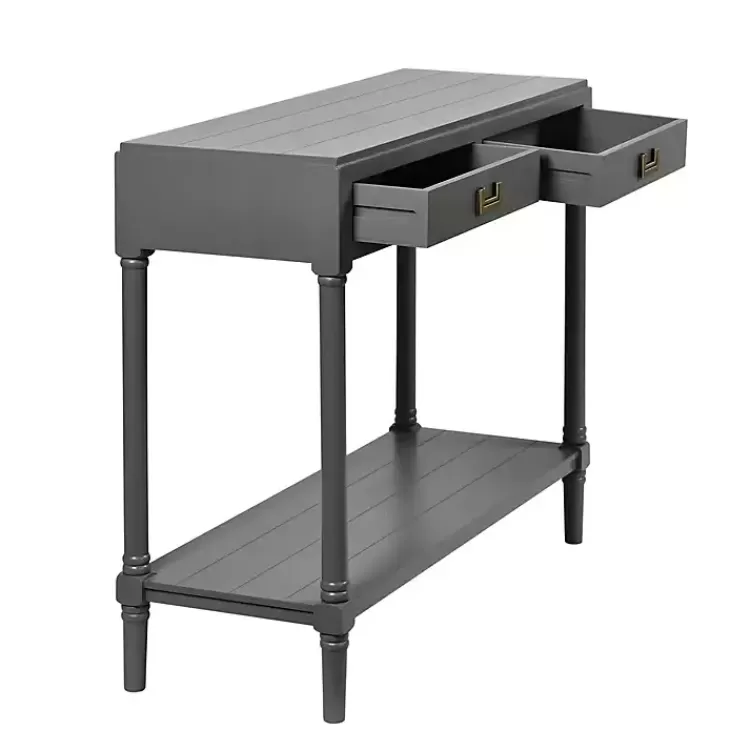 gray_wood_drawer_layla_console_table_2.webp Wood 2-Drawer Layla Console Table>Kirklands Home Shop