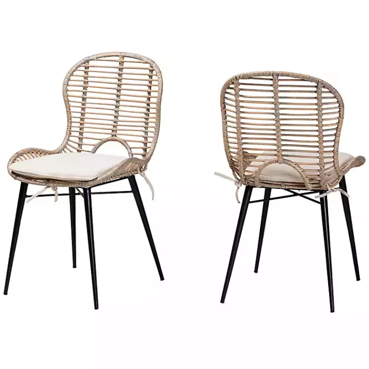 Graywash Rattan Brenna Dining Chairs, Set of 2>Kirklands Home Outlet