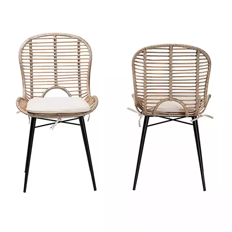Graywash Rattan Brenna Dining Chairs, Set of 2>Kirklands Home Outlet
