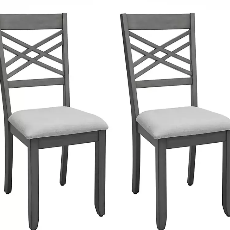 Graywash Wood X-Back Dining Chairs, Set of 2>Kirklands Home Best Sale