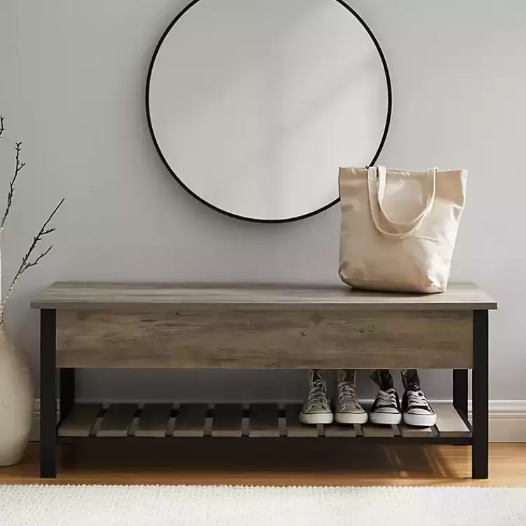 washed Lift-Top Storage Bench>Kirklands Home Sale