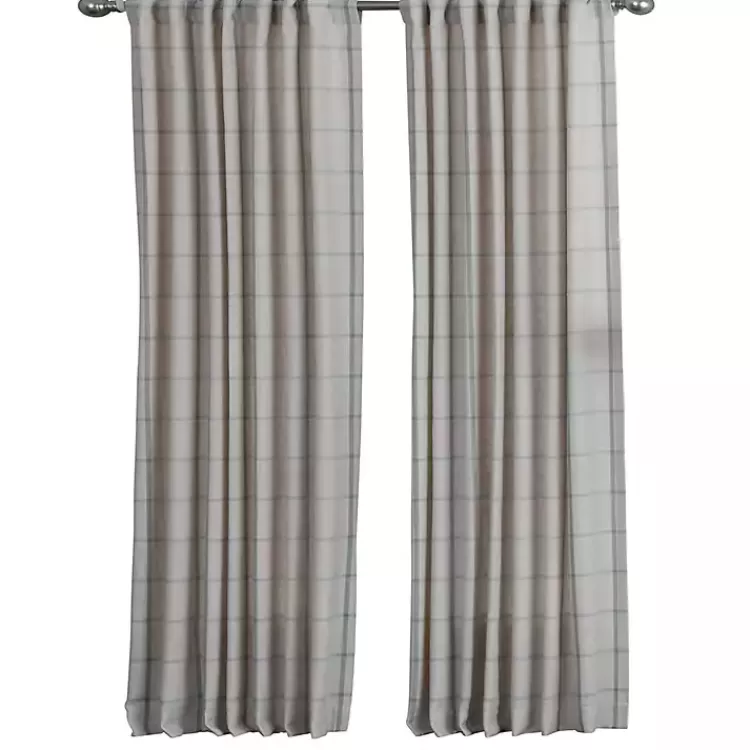 Green Checkered Single Curtain Panel, 84 in.>Kirklands Home Cheap