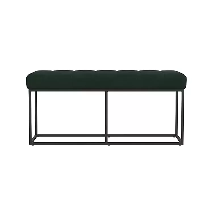 Faux Suede Upholstered Metal Frame Bench>Kirklands Home Shop
