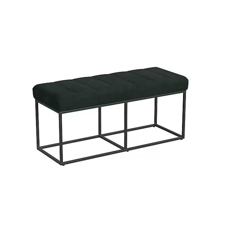 Faux Suede Upholstered Metal Frame Bench>Kirklands Home Shop