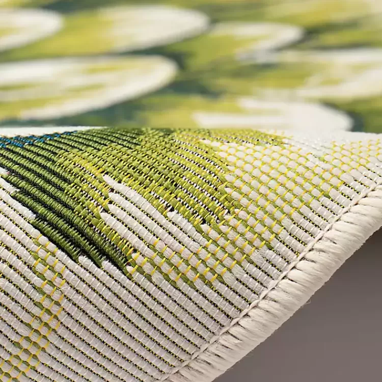 green_round_floral_bloom_indooroutdoor_rug_x_4.webp Round Floral Bloom Indoor/Outdoor Rug, 3x3>Kirklands Home Hot