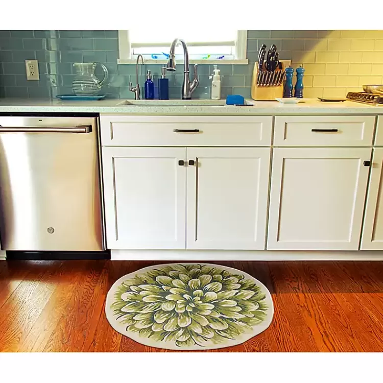 green_round_floral_bloom_indooroutdoor_rug_x_6.webp Round Floral Bloom Indoor/Outdoor Rug, 3x3>Kirklands Home Hot