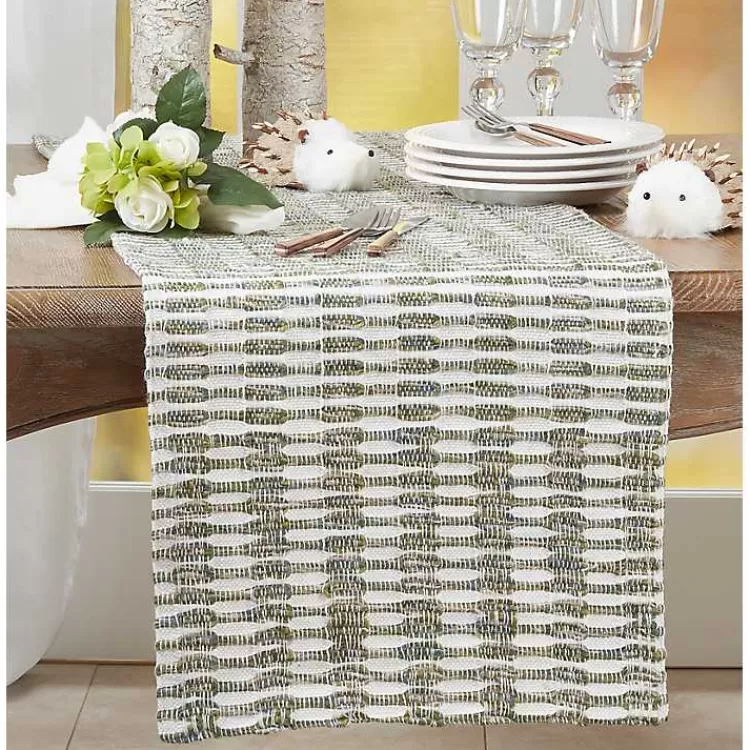 green_tea_woven_stripe_table_runner__in_2.webp Green Tea Woven Stripe Table Runner, 90 in.>Kirklands Home Hot