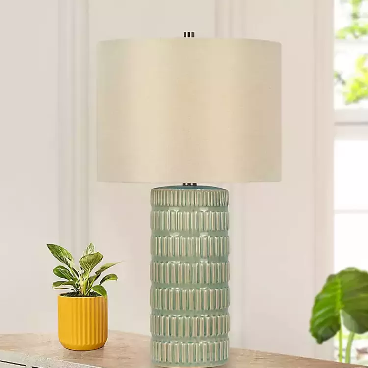 Green Textured Column Table Lamps, Set of 2>Kirklands Home Shop