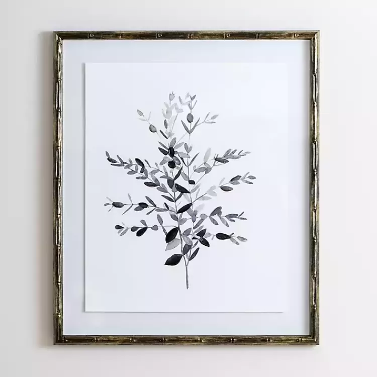 Greige Leaves II Bamboo Frame Art Print>Kirklands Home Fashion