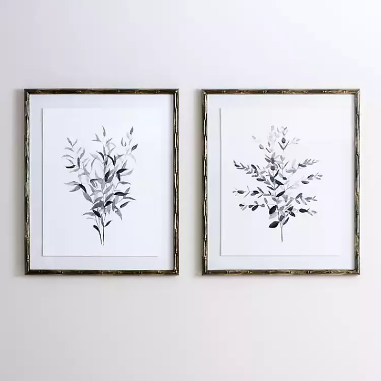 greige_leaves_ii_bamboo_frame_art_print_3.webp Greige Leaves II Bamboo Frame Art Print>Kirklands Home Fashion
