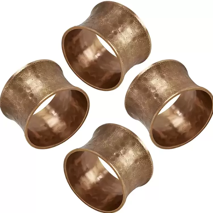 Hammered Brass Inverted Napkin Rings, Set of 4>Kirklands Home Best