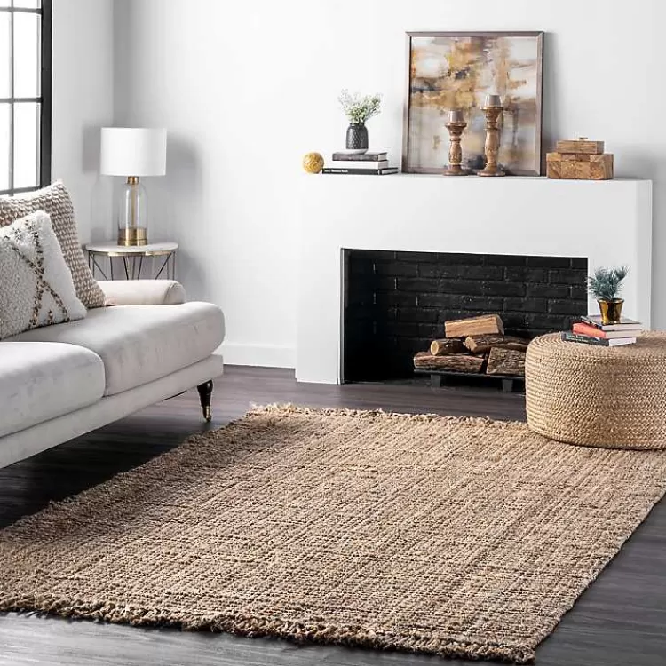Hand Woven Looped Natural Jute Area Rug, 12x15>Kirklands Home Online