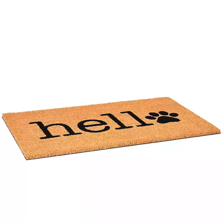 hello_black_paw_print_doormat_2.webp Hello Black Paw Print Doormat>Kirklands Home Sale