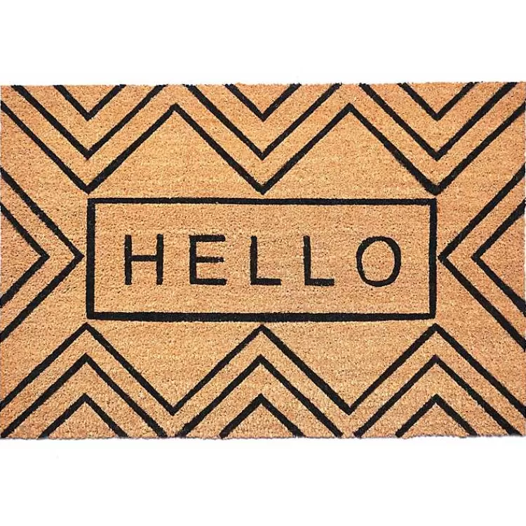 Hello Chevron Doormat>Kirklands Home Flash Sale