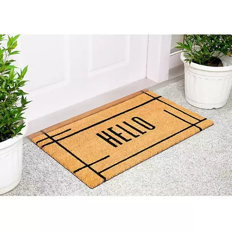 Hello Natural Linear Doormat>Kirklands Home Store