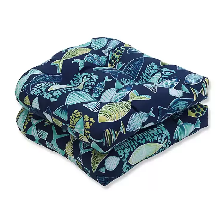 Hooked Lagoon Wicker Seat Cushions, Set of 2>Kirklands Home Best Sale