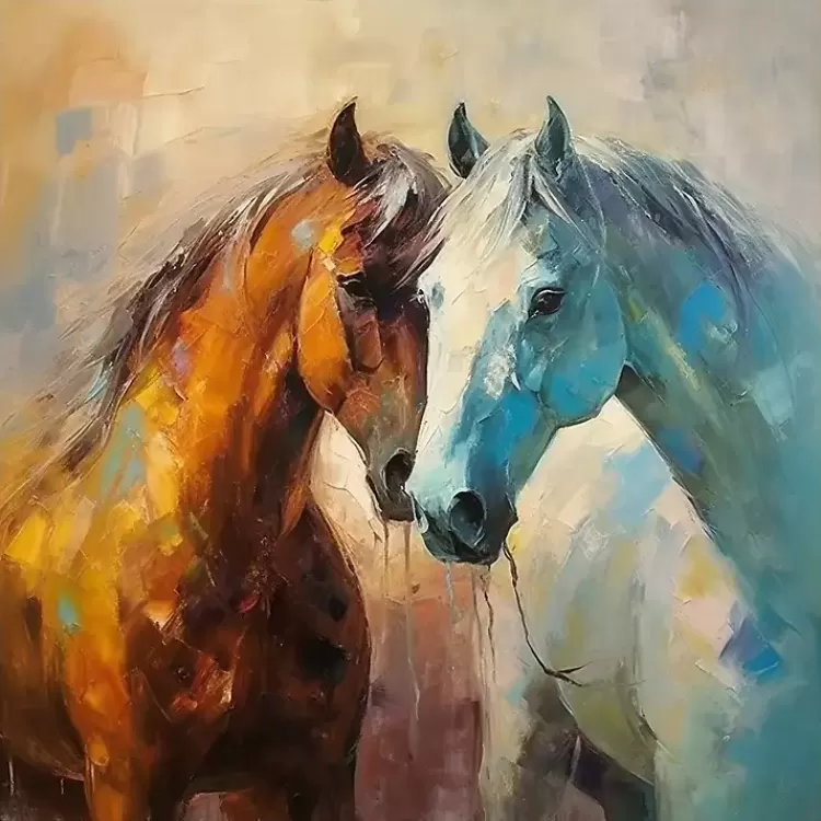 Horse Couple Framed Canvas Art Print>Kirklands Home New