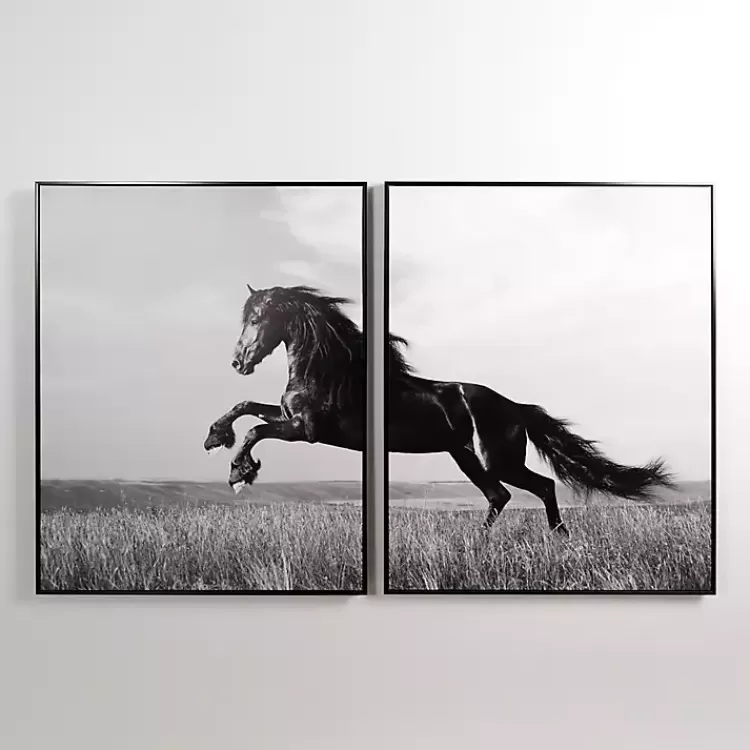Horse Diptych Framed Canvas Art Prints, Set of 2>Kirklands Home Store