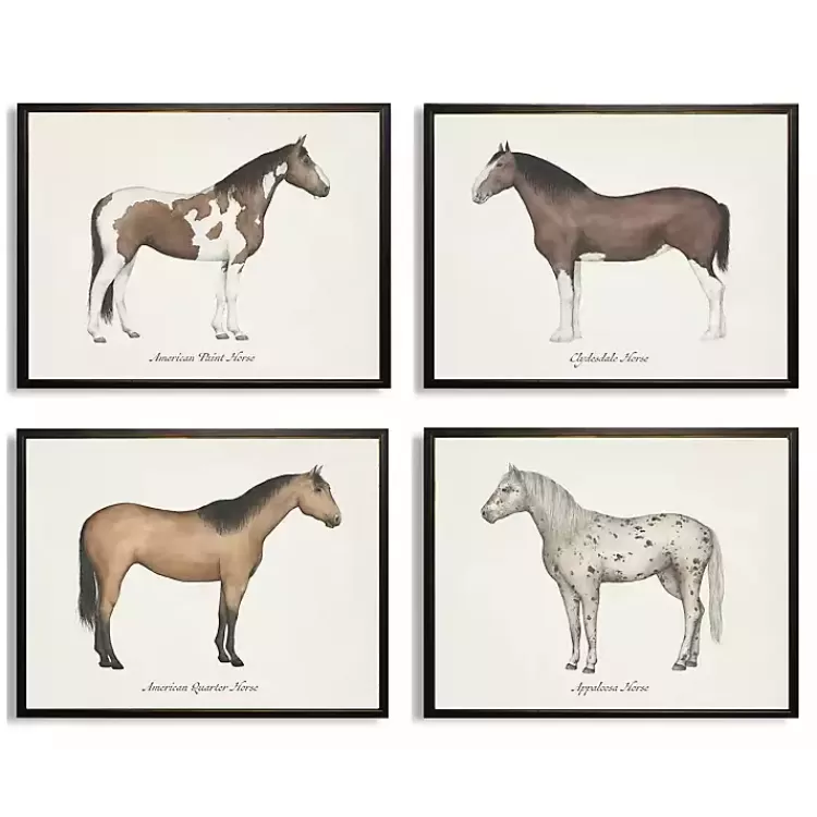 Horses Framed Art Prints, Set of 4>Kirklands Home Cheap