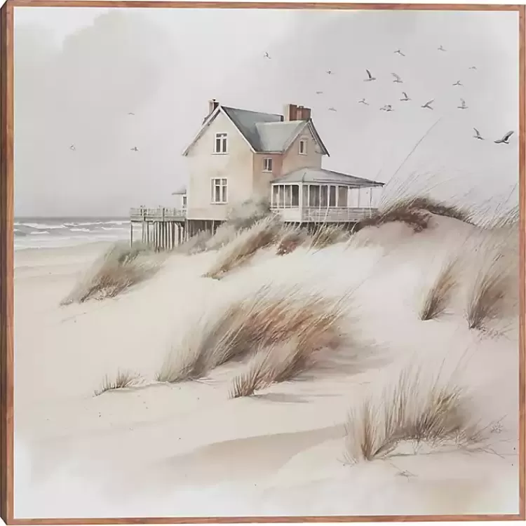 House on the Dunes Framed Canvas Art Print>Kirklands Home Cheap