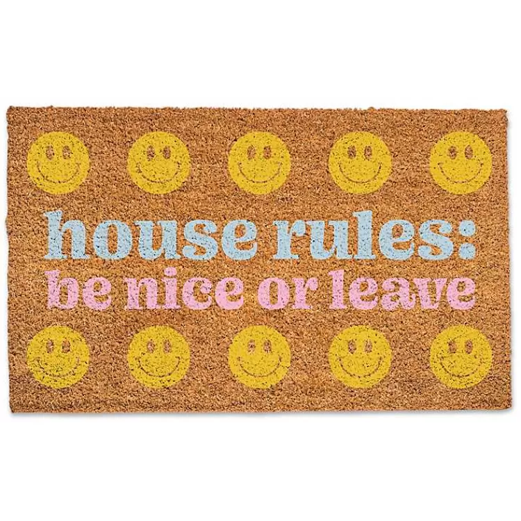 House Rules: Be Nice or Leave Coir Doormat>Kirklands Home Cheap