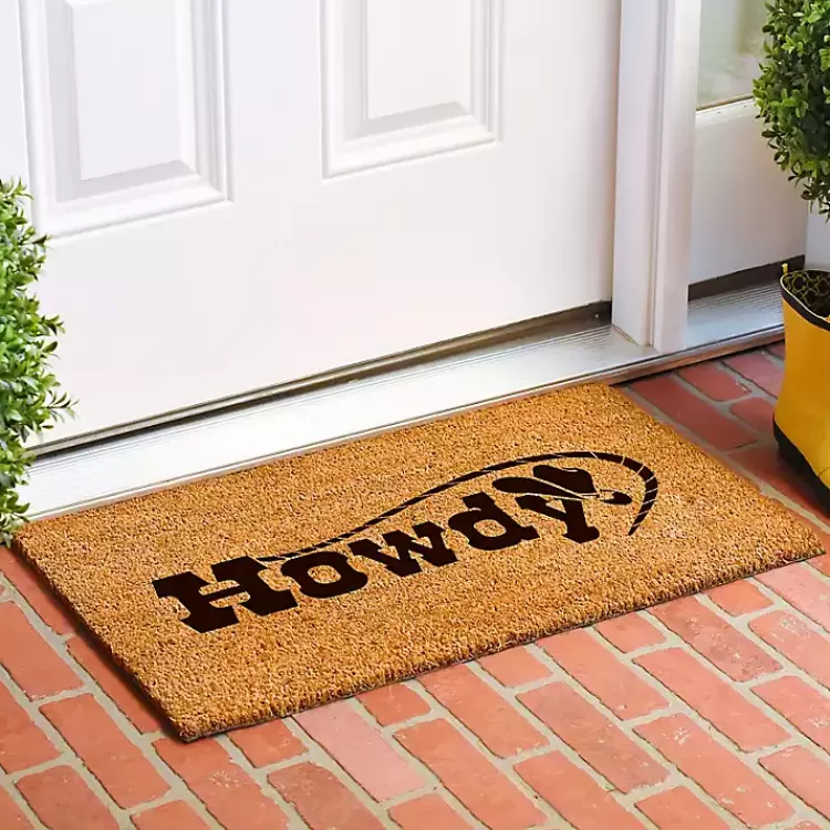Howdy Cowboy Hat Doormat>Kirklands Home Best Sale