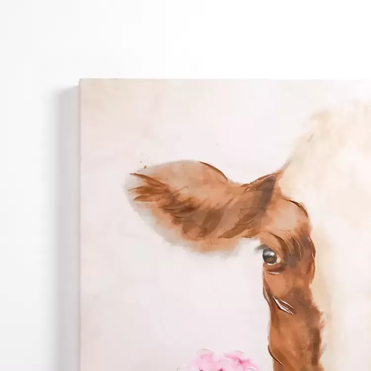 Hydrangea Cow Canvas Art Print>Kirklands Home Clearance