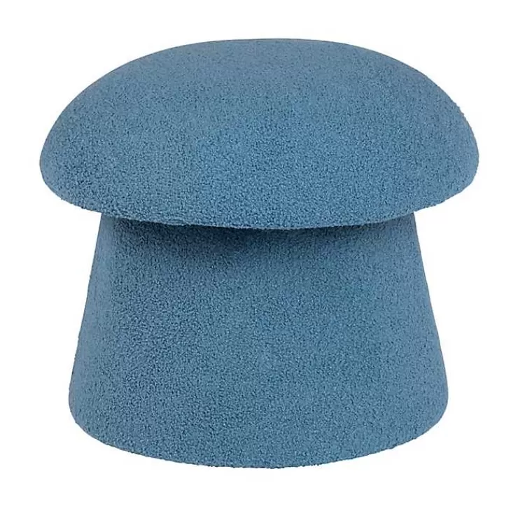 Indigo Boucle Mushroom Storage Ottoman>Kirklands Home Flash Sale