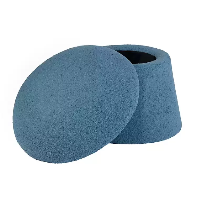 Indigo Boucle Mushroom Storage Ottoman>Kirklands Home Flash Sale