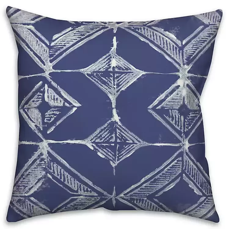 Indigo Diamonds Outdoor Throw Pillow>Kirklands Home Hot