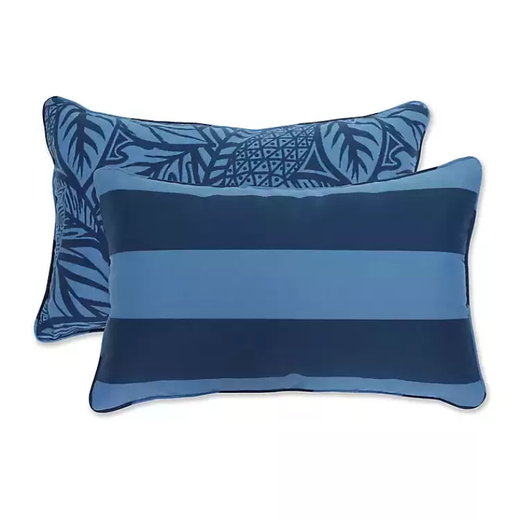 Indigo Island Reversible Outdoor Lumbar Pillow>Kirklands Home Outlet