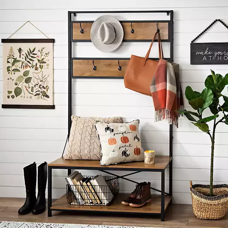 Industrial Metal and Barnwood Hall Tree>Kirklands Home Online