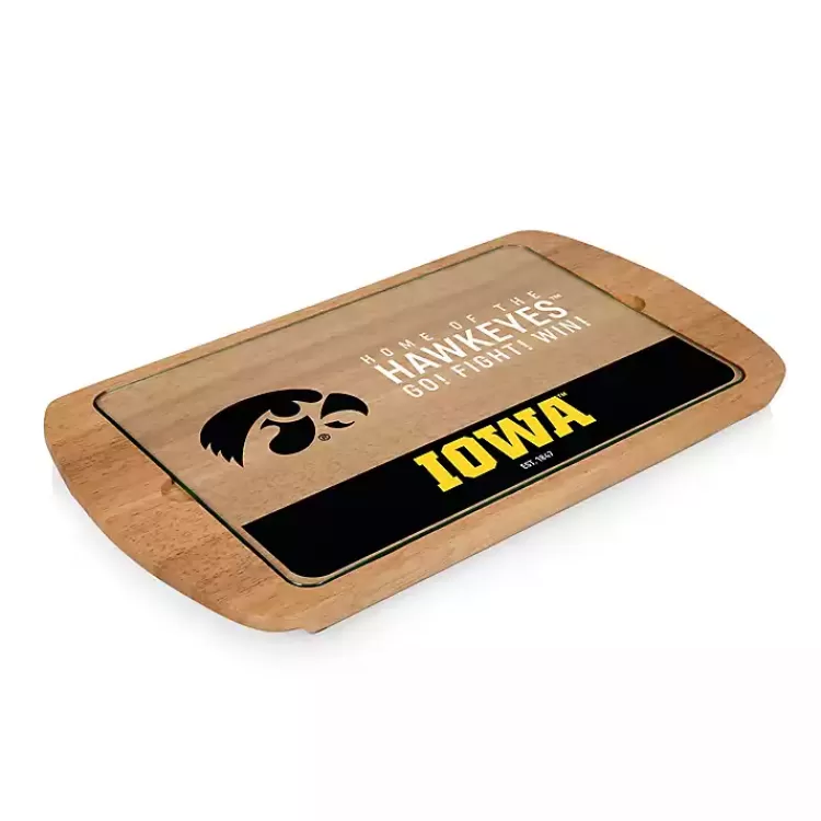 Iowa Hawkeyes Wood and Glass Serving Board>Kirklands Home Flash Sale